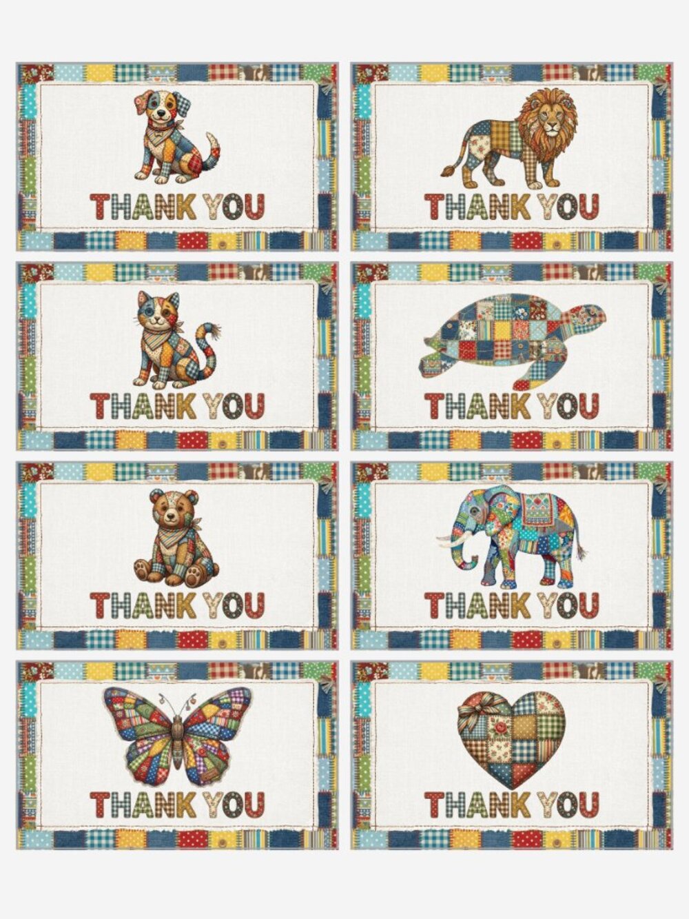 60 Patchwork Cards Design Thank You Cards